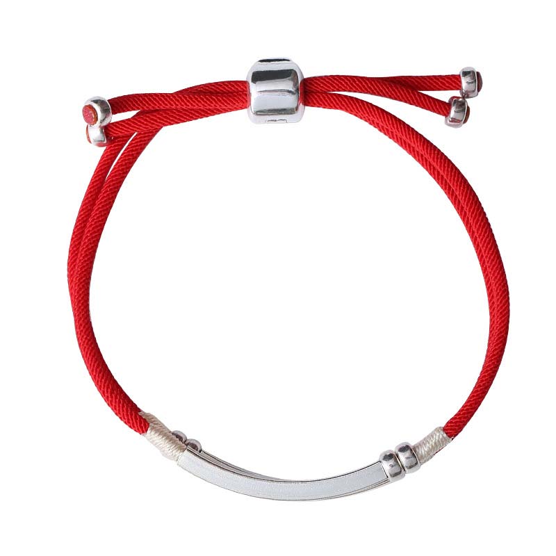 Karma Stone 925 Sterling Silver Red String Layered Braid Bracelet