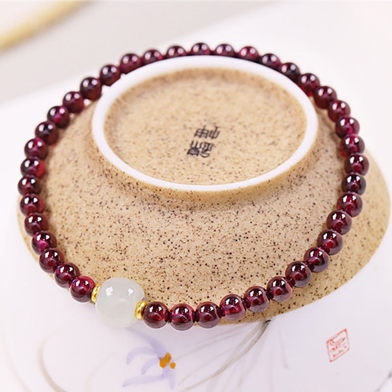 Karma Stone Natural Garnet Jade Bead Purification Bracelet