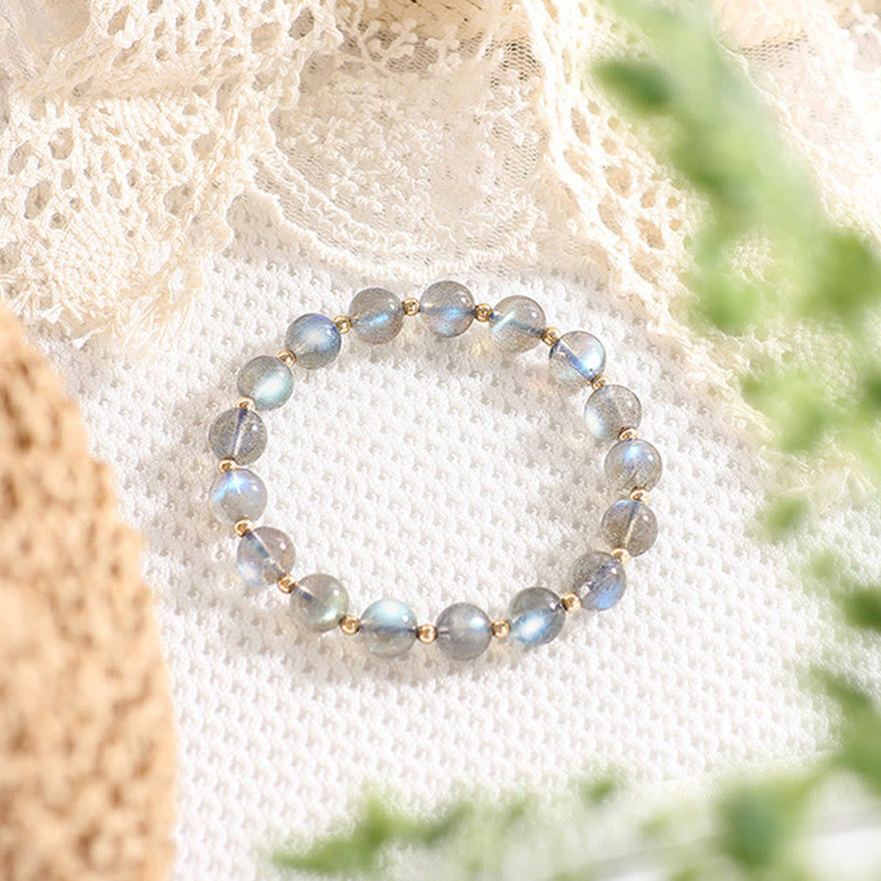 Karma Stone 14k Gold Plated Natural Moonstone Healing Love Bracelet
