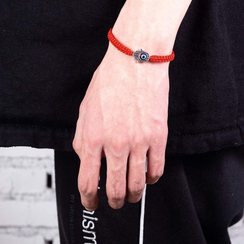 Karma Stone Hamsa Hand Red String Bracelet - Evil Eye Protection
