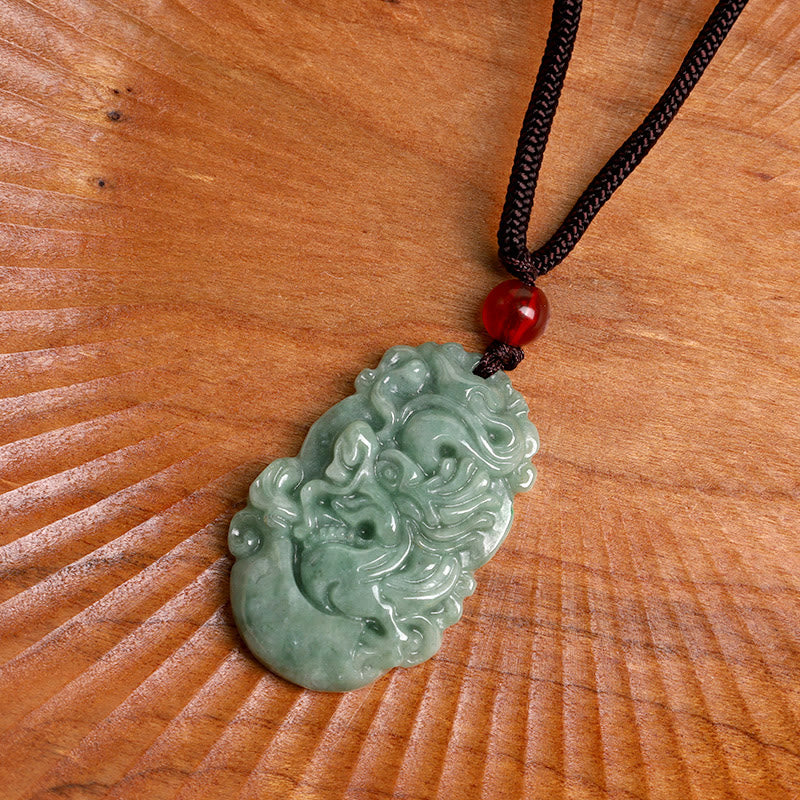 Karma Stone Natural Jade 12 Chinese Zodiac Prosperity Necklace Pendant