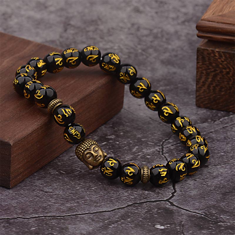 Karma Stone Tibetan Buddha Mantra Amulet Bracelet