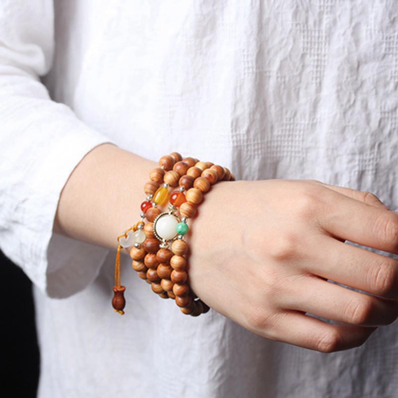 Karma Stone Tibetan Rosewood Mala Healing Necklace Bracelet
