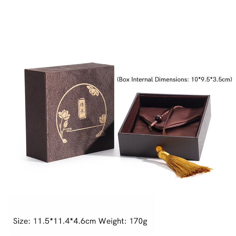 Karma Stone Vintage Lotus Jewelry Storage Box Tassels Gift Box