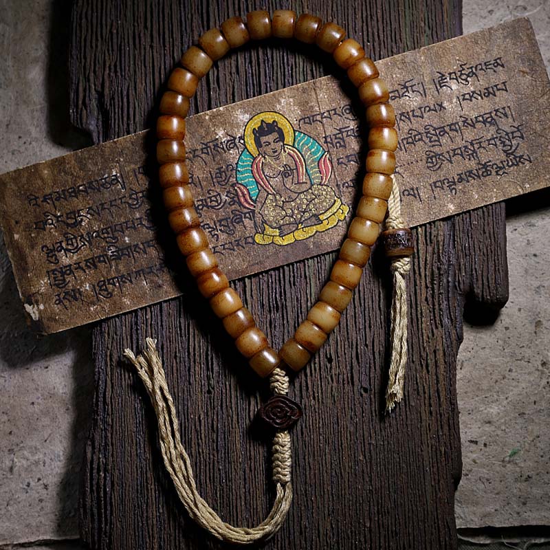 Karma Stone Tibetan Yak Bone Bracelet Balance Power Wristband