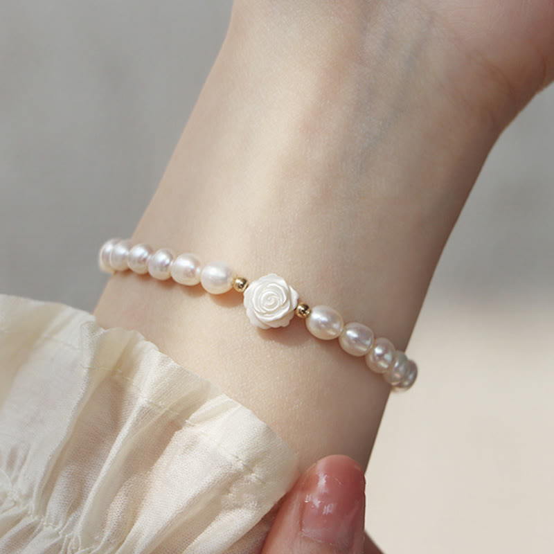 Karma Stone Natural Flower Pearl Sincerity Bead Bracelet