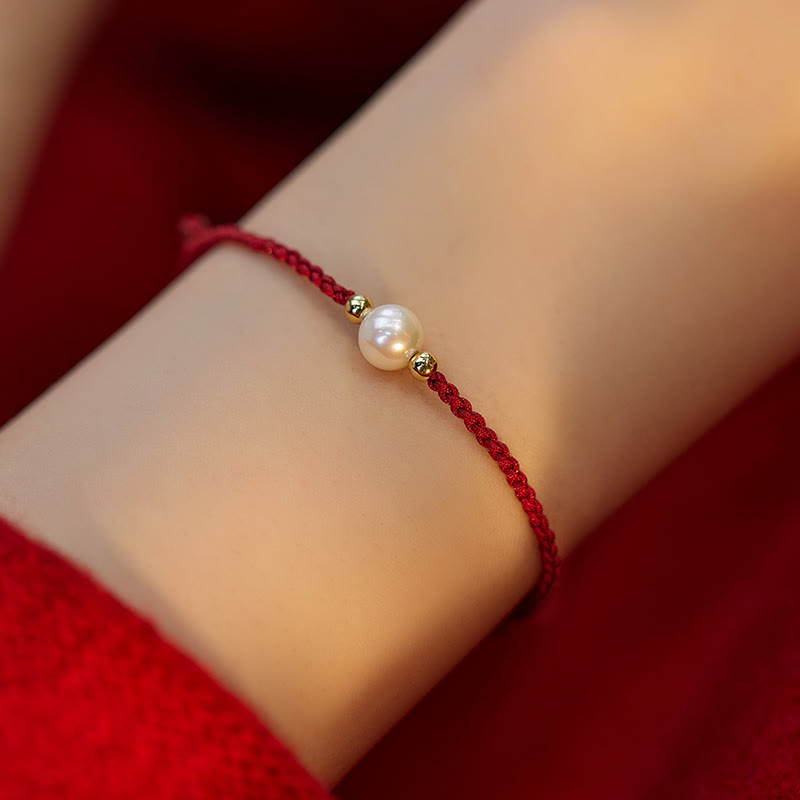 Karma Stone Natural Pearl Bead Luck Braid String Bracelet