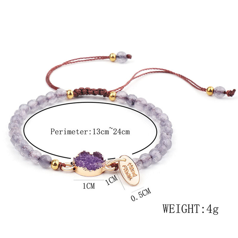Karma Stone Natural Crystal Charm Lucky Healing Bracelet