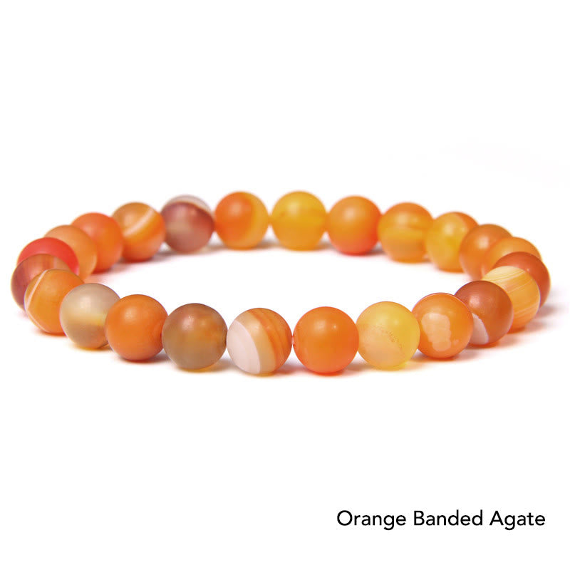 Karma Stone Natural Agate Stone Crystal Balance Beaded Bracelet