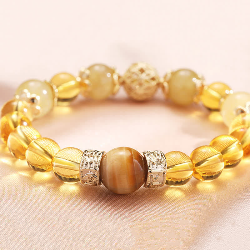 Karma Stone Citrine Generosity Prosperity Beaded Bracelet