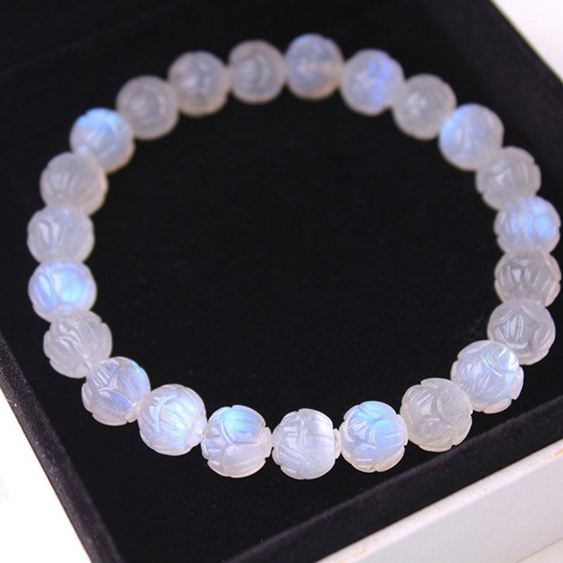 Karma Stone Natural Moonstone Lotus Love Bracelet