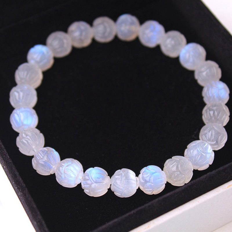 Karma Stone Natural Moonstone Lotus Love Bracelet