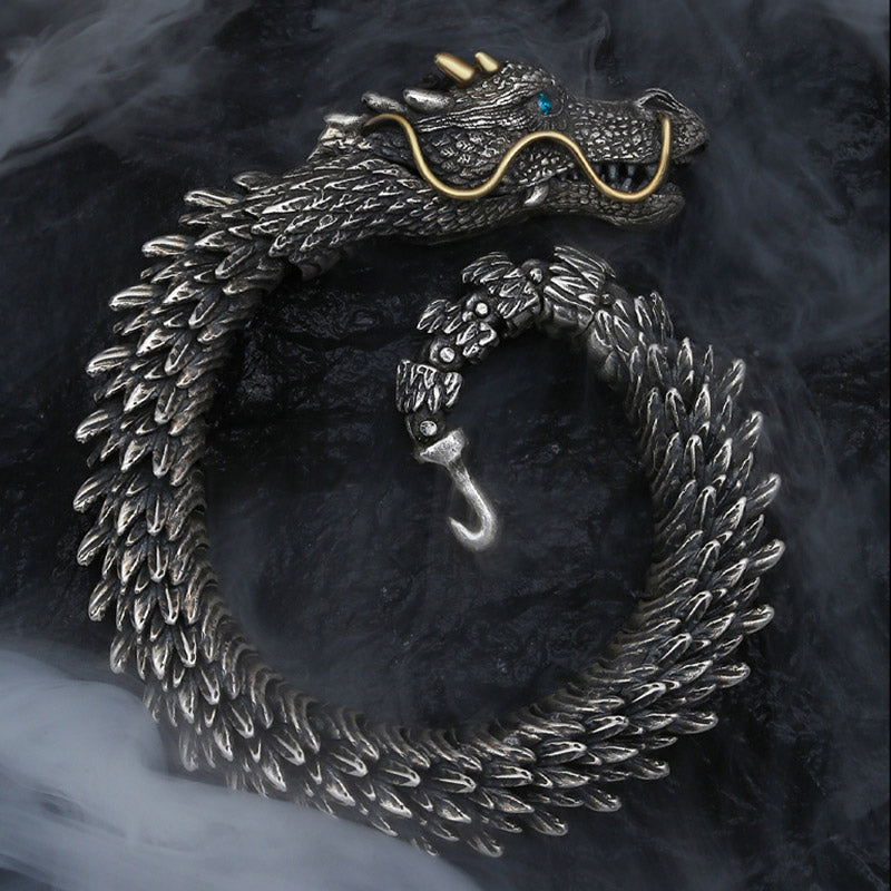 Karma Stone Nordic Dragon Handmade Amulet Luck Protection Chain Bracelet