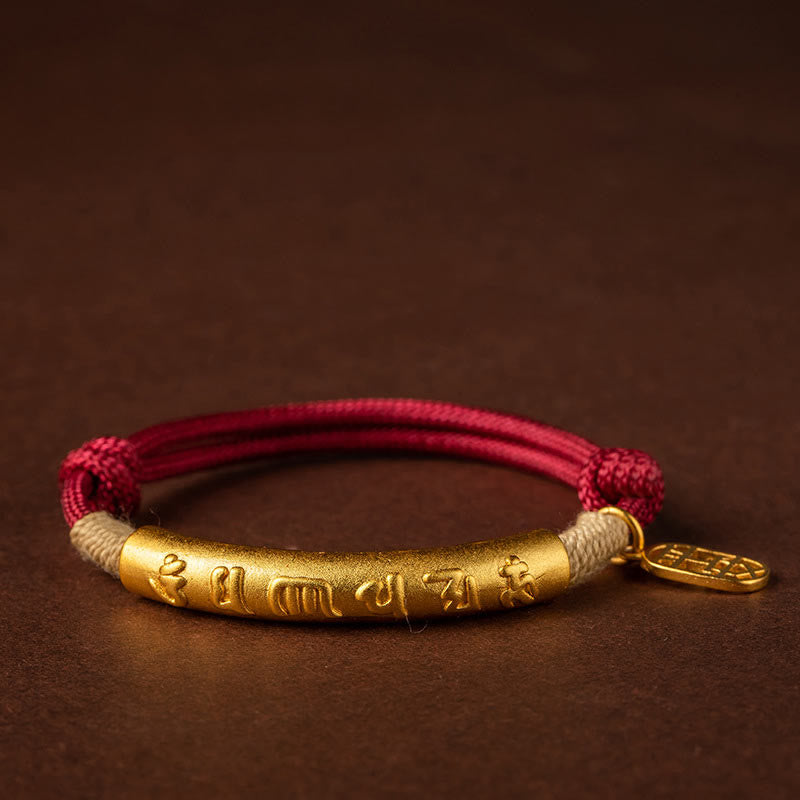 Karma Stone 999 Sterling Silver Tibet Handmade Om Mani Padme Hum Fu Character TopRank Character Luck Braided Bracelet