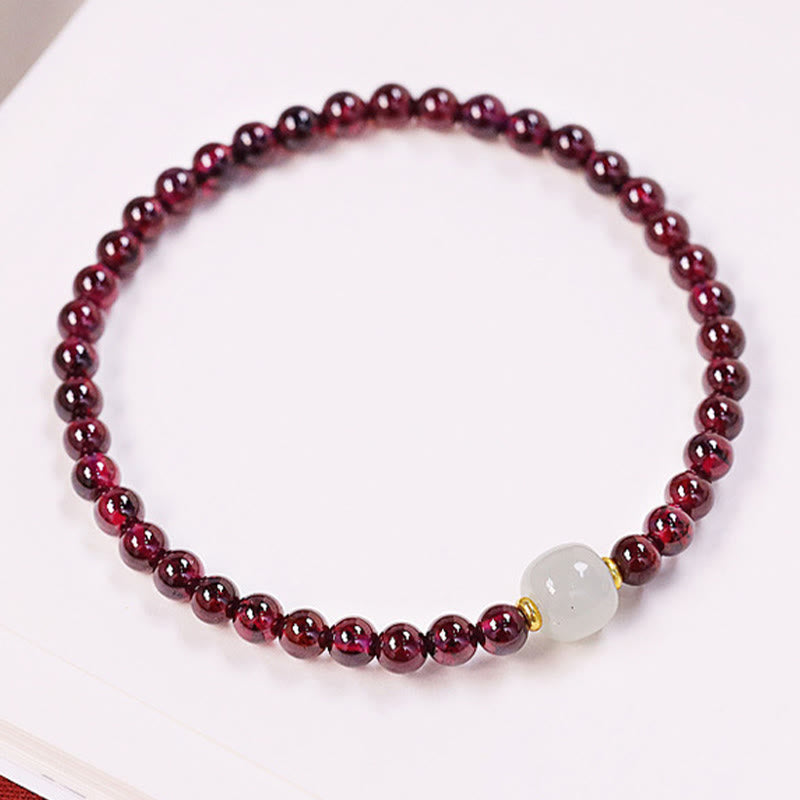 Karma Stone Natural Garnet Jade Bead Purification Bracelet