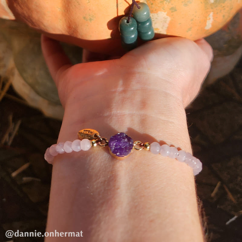 Karma Stone Natural Crystal Charm Lucky Healing Bracelet