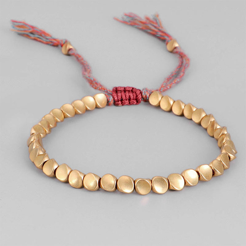 Karma Stone Tibetan Copper Beads Healing Luck Bracelet