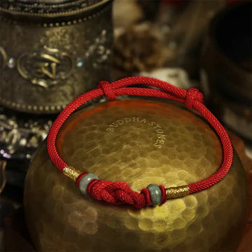 Karma Stone Red String Jade Luck Fortune Knot Braided Couple Bracelet