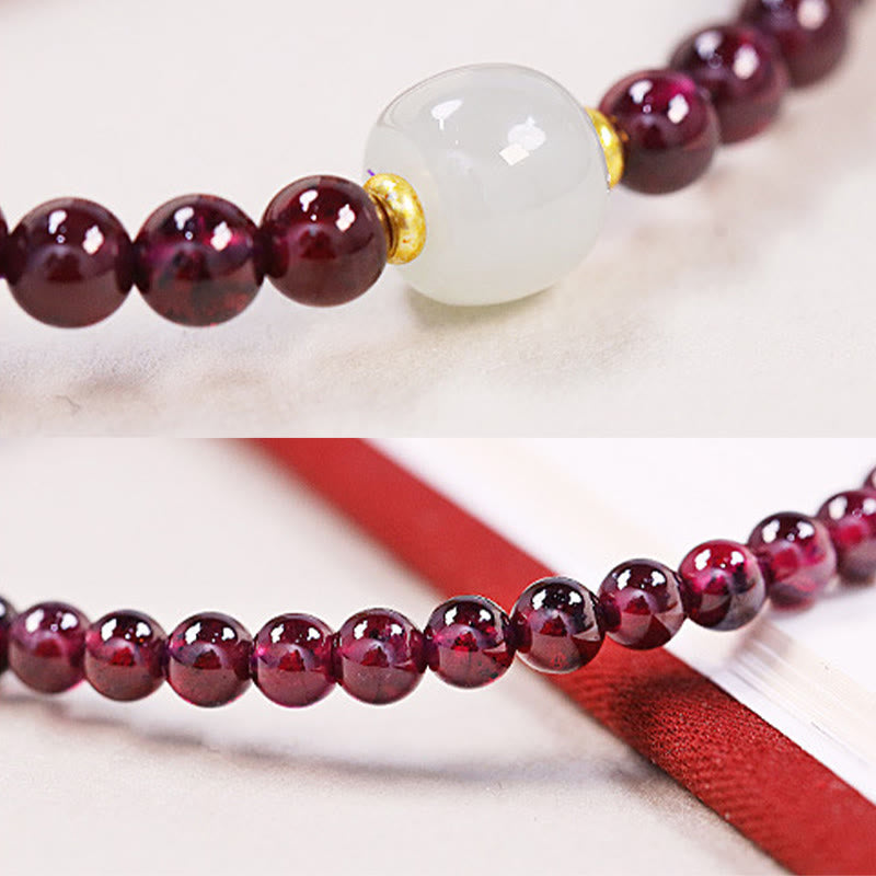 Karma Stone Natural Garnet Jade Bead Purification Bracelet