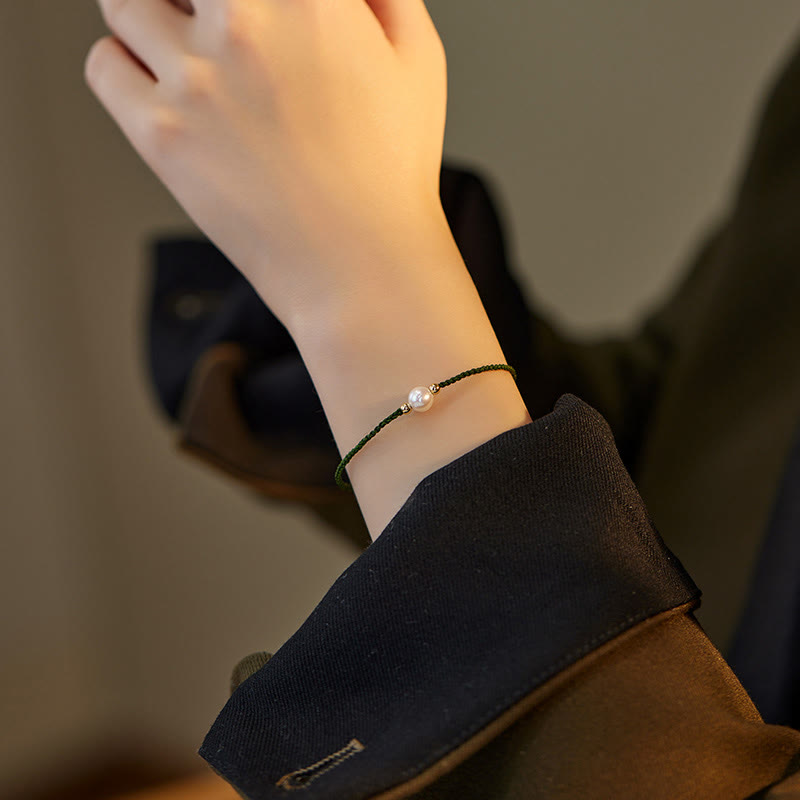 Karma Stone Natural Pearl Bead Luck Braid String Bracelet