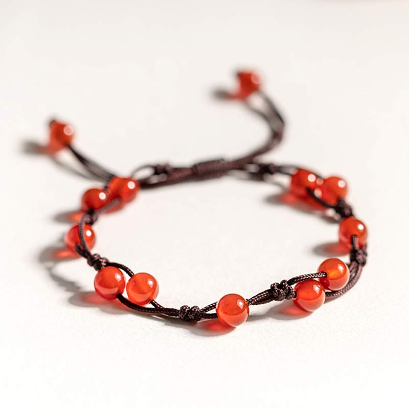 Karma Stone Red Agate Moss Agate Cinnabar Calm Bracelet