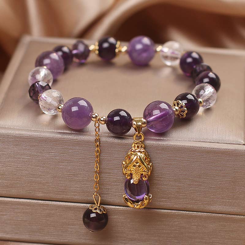 Karma Stone  Natural Amethyst PiXiu Healing Bracelet