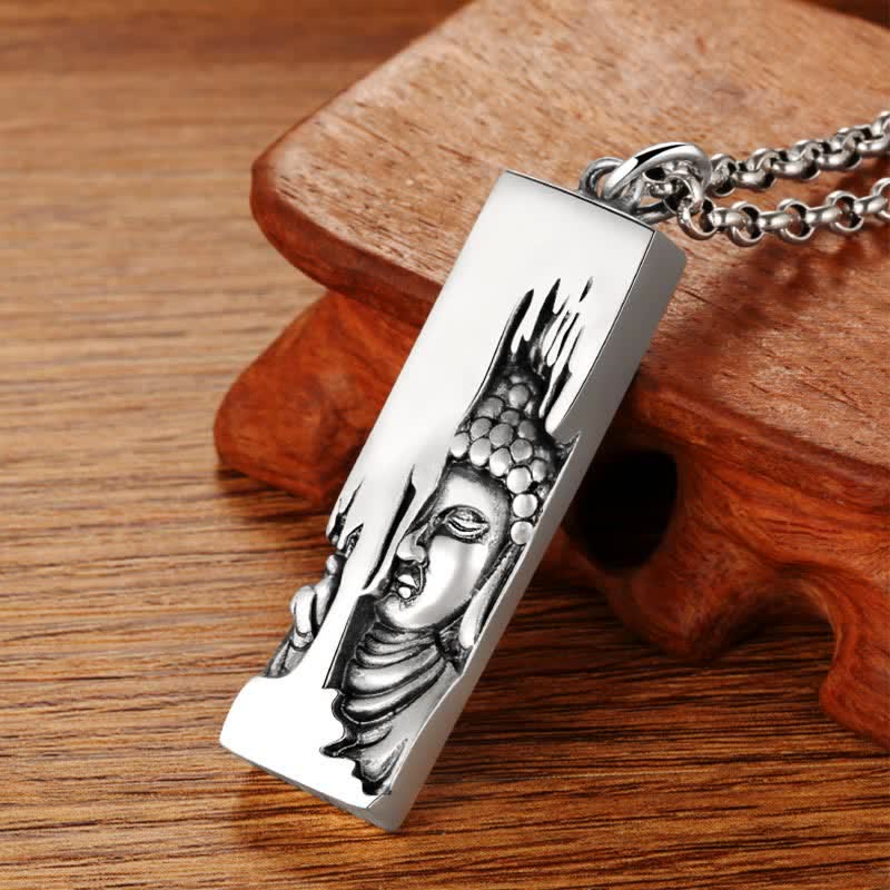 Karma Stone Tathagata Buddha Strength Protection Amulet Lucky Pendant Necklace