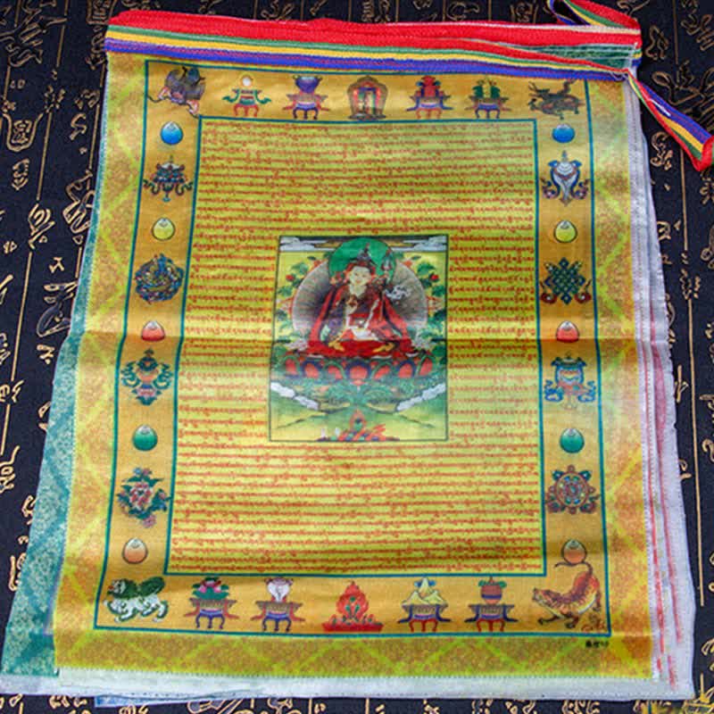 Karma Stone Tibetan 5 Colors Windhorse Buddha Tara Scriptures Healing Auspicious Outdoor Prayer Flag