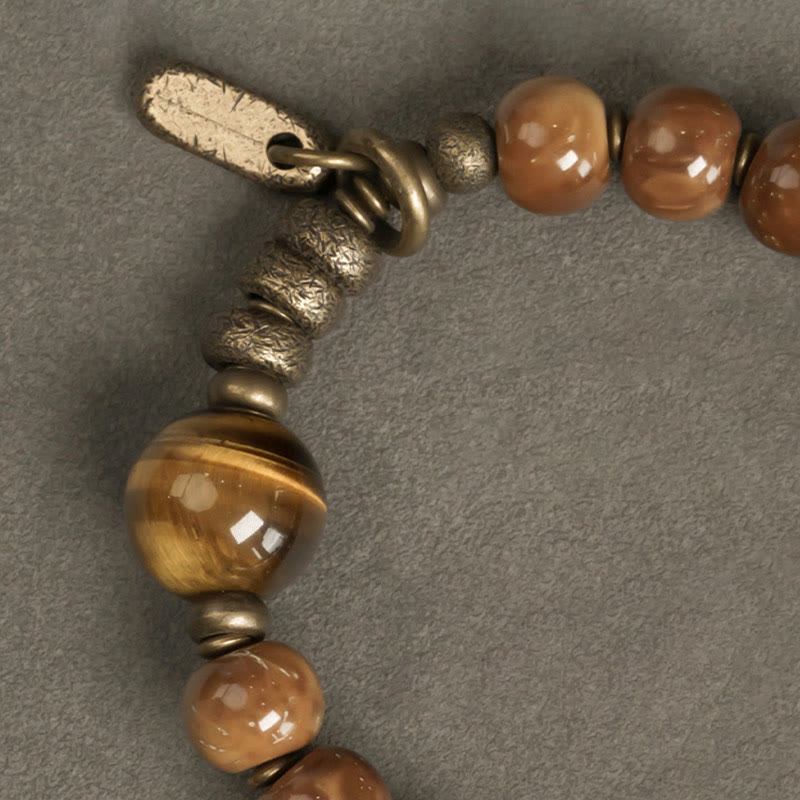 Karma Stone Kuka Seed Tiger Eye Gold Sheen Obsidian Copper Wealth Luck Bracelet
