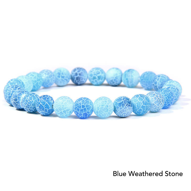 Karma Stone Natural Agate Stone Crystal Balance Beaded Bracelet
