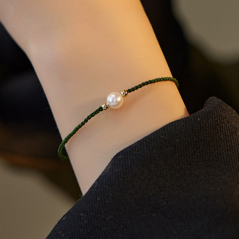 Karma Stone Natural Pearl Bead Luck Braid String Bracelet