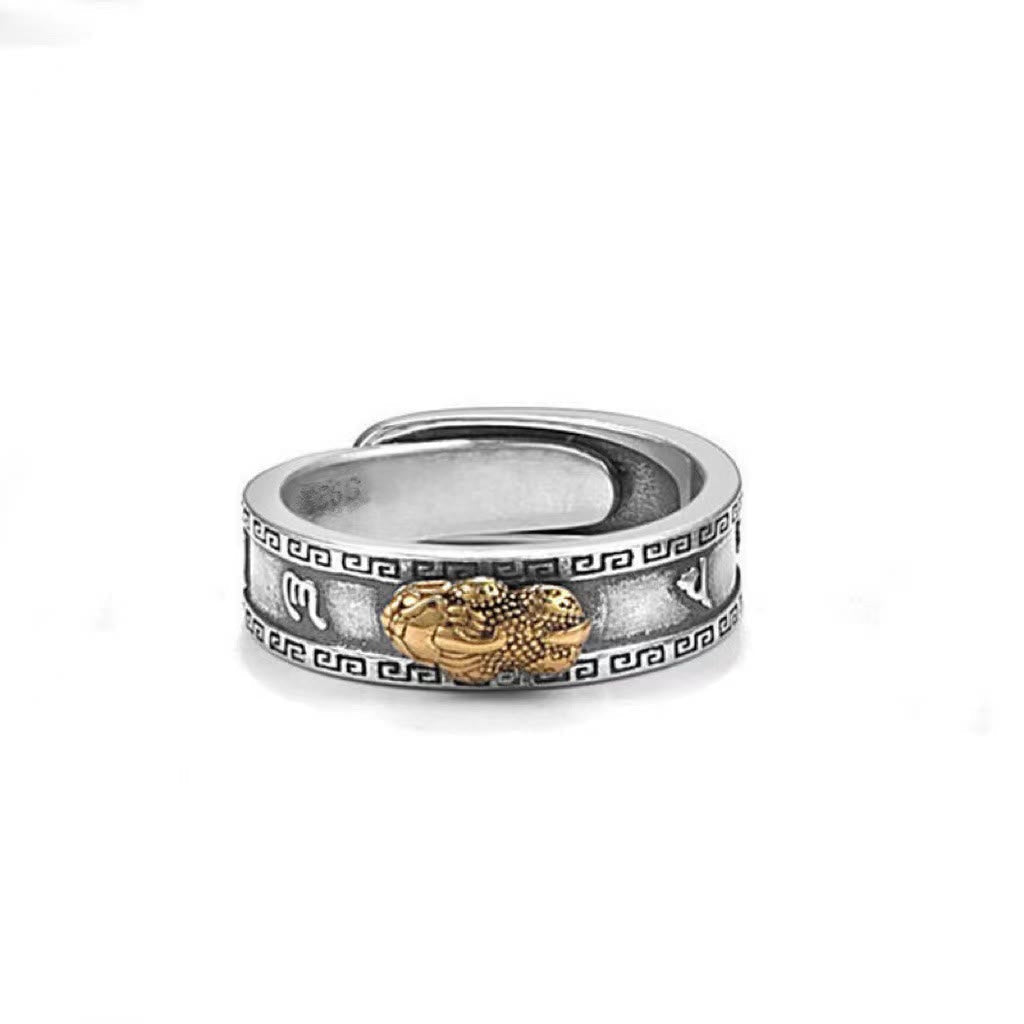 Karma Stone PiXiu Om Mani Padme Hum Heart Sutra Luck Wealth Couple Ring