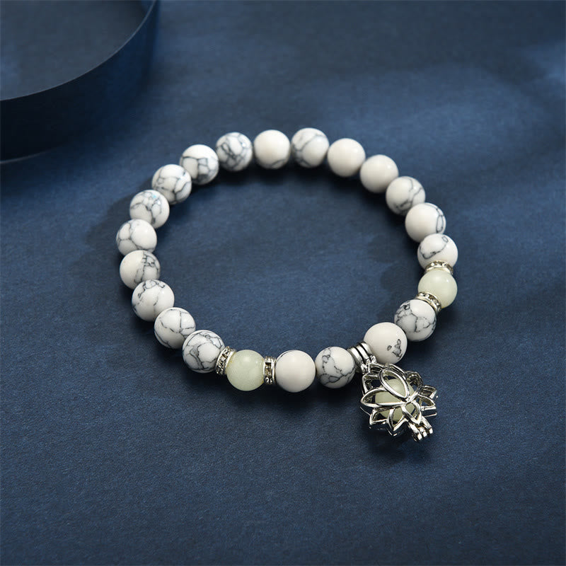 Karma Stone Tibetan Turquoise Glowstone Luminous Bead Lotus Protection Bracelet