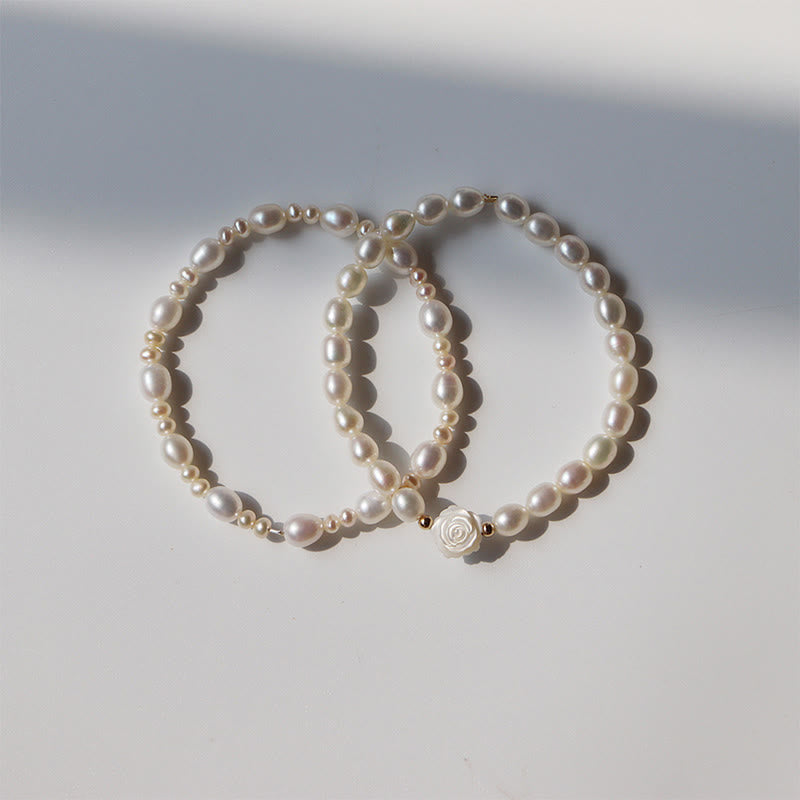 Karma Stone Natural Flower Pearl Sincerity Bead Bracelet