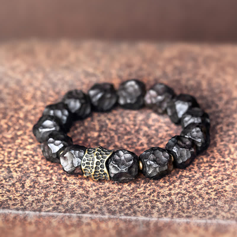 Karma Stone Ebony Wood Copper Peace Balance Couple Bracelet