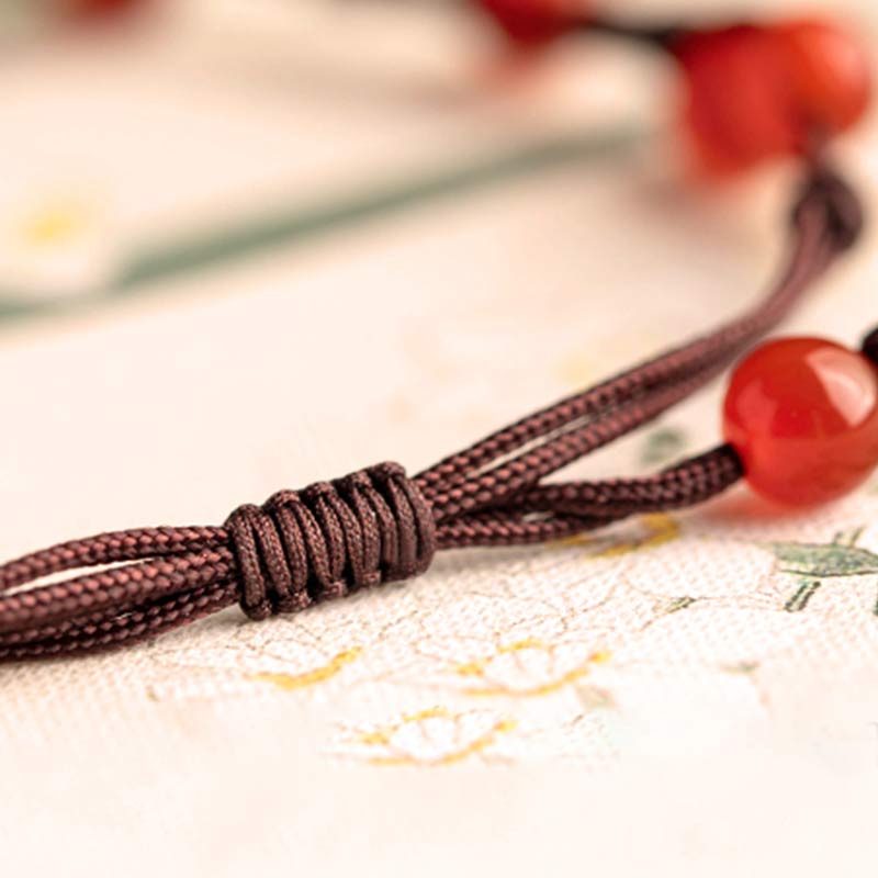 Karma Stone Red Agate Moss Agate Cinnabar Calm Bracelet
