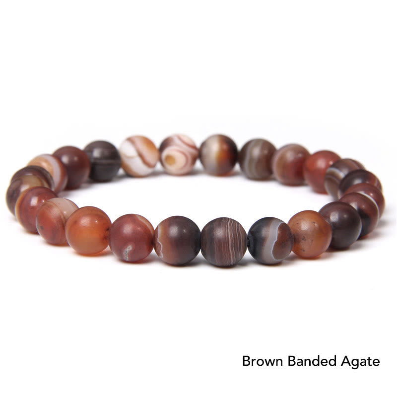 Karma Stone Natural Agate Stone Crystal Balance Beaded Bracelet