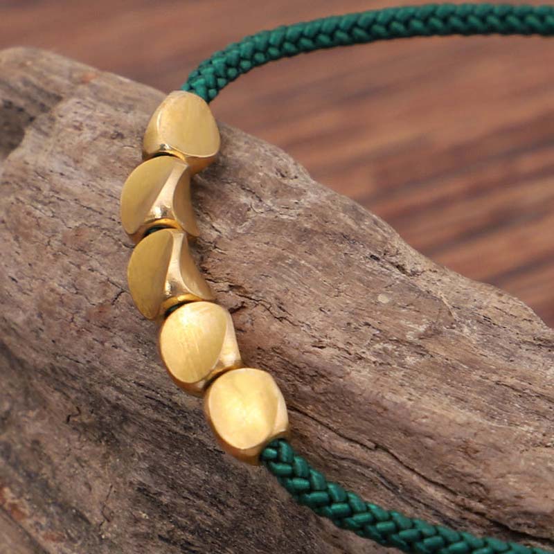 Karma Stone 3-Piece Tibetan Copper Bead Healing and Protection Bracelets Set