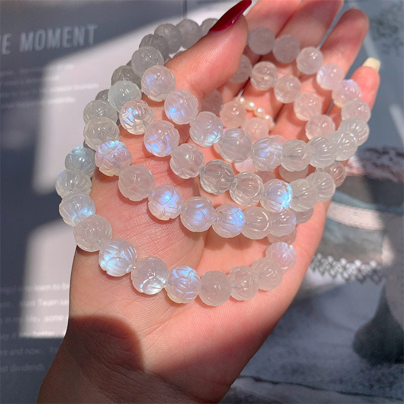 Karma Stone Natural Moonstone Lotus Love Bracelet