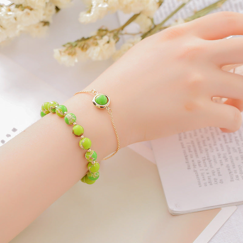 Karma Stone Sun Stone Strawberry Quartz Crystal Positive Bracelet