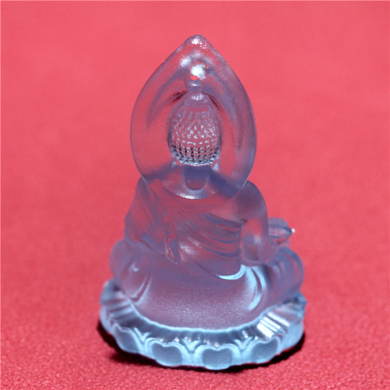 Karma Stone Blue Tathagata Buddha Medicine Buddha Liuli Crystal Serenity Amulet Necklace Pendant