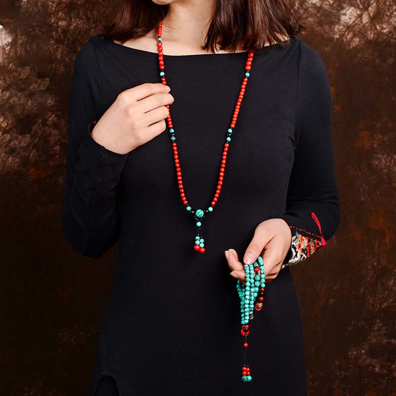 Karma Stone Turquoise Black Onyx Red Turquoise Bead Protection Bracelet