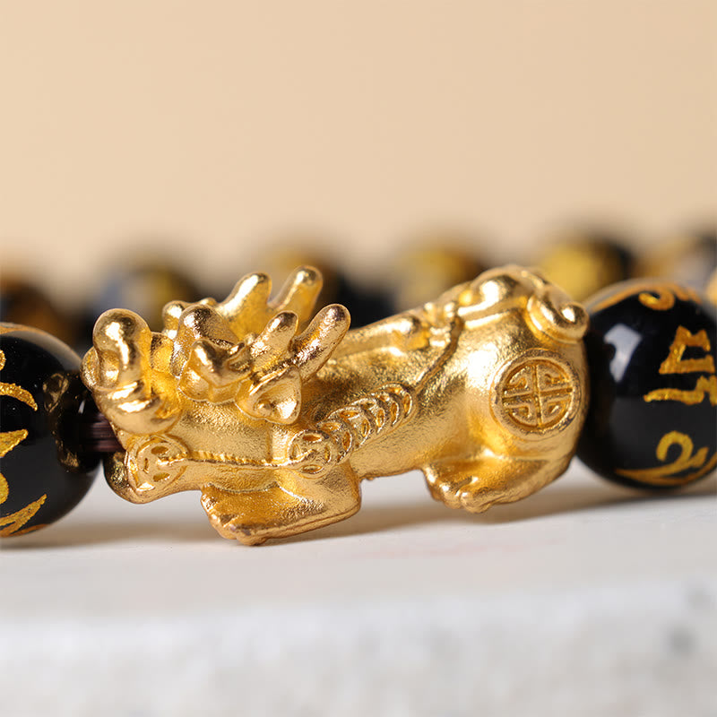 Karma Stone FengShui PiXiu Obsidian Wealth Bracelet