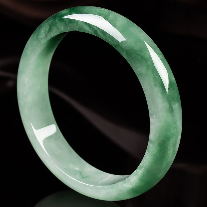 Karma Stone Natural Jade Fortune Blessing Bangle Bracelet