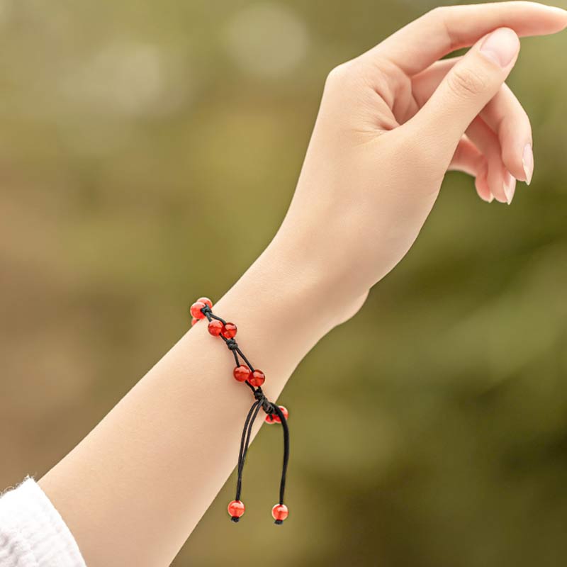 Karma Stone Red Agate Moss Agate Cinnabar Calm Bracelet