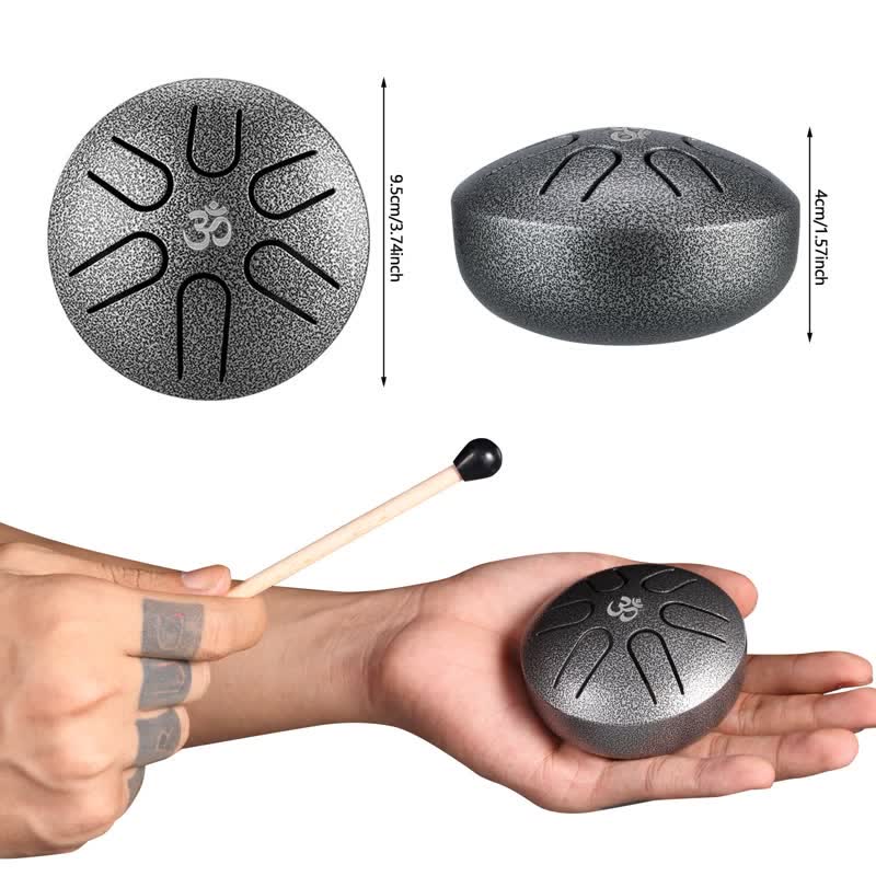 Karma Stone Mini Steel Tongue Drum 3 Inch Sound Healing Drum Kit