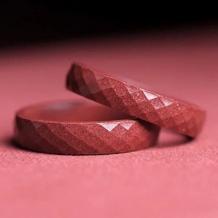 Karma Stone Cinnabar Om Mani Padme Hum Auspicious Clouds Blessing Ring