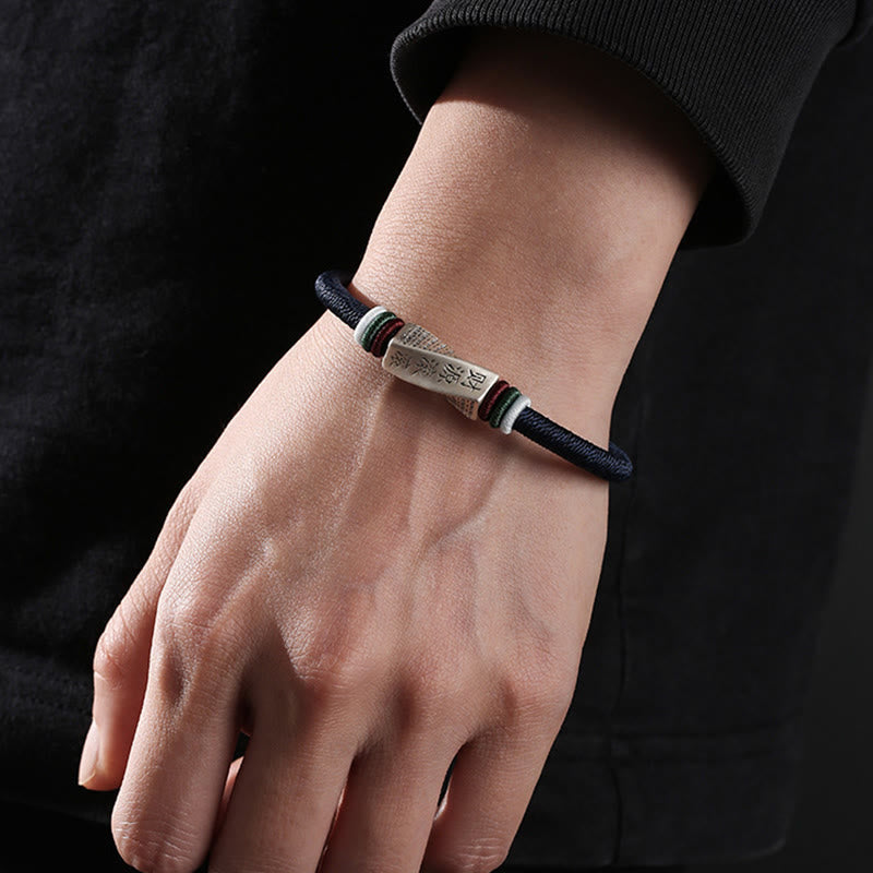 Karma Stone 999 Sterling Silver Profits Pouring In From All Sides Handmade Blessing String Buckle Bracelet