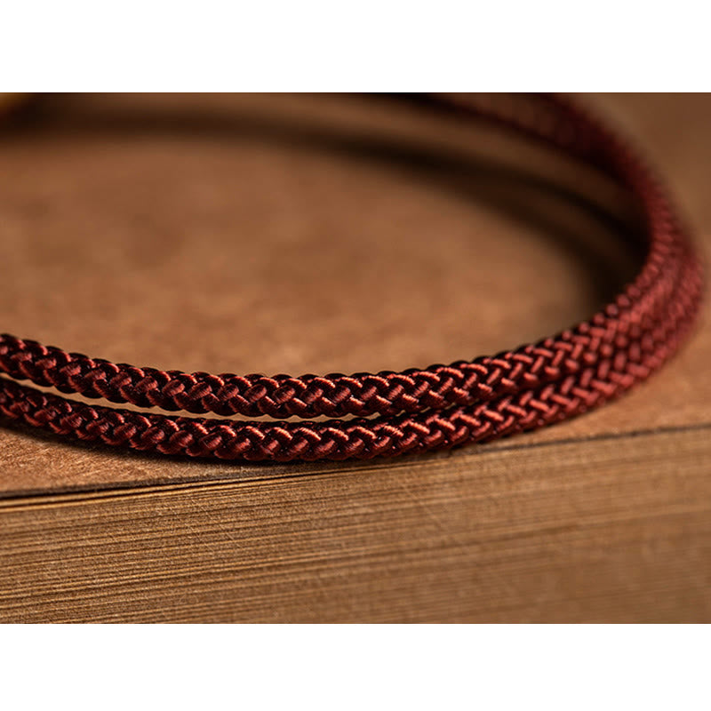 Karma Stone 925 Sterling Silver Handmade Chinese Zodiac Natal Buddha Cyan Bodhi Seed Protection Braided Red String Bracelet