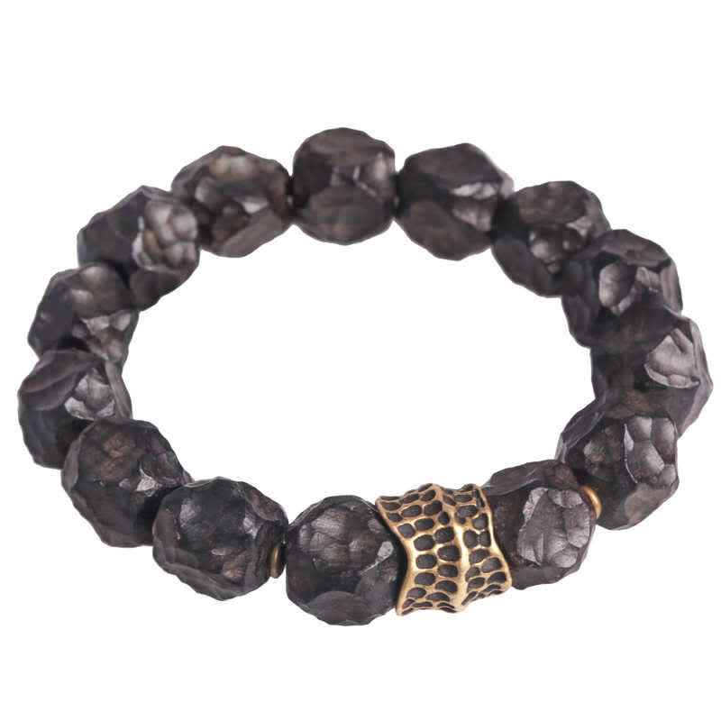 Karma Stone Ebony Wood Copper Peace Balance Couple Bracelet